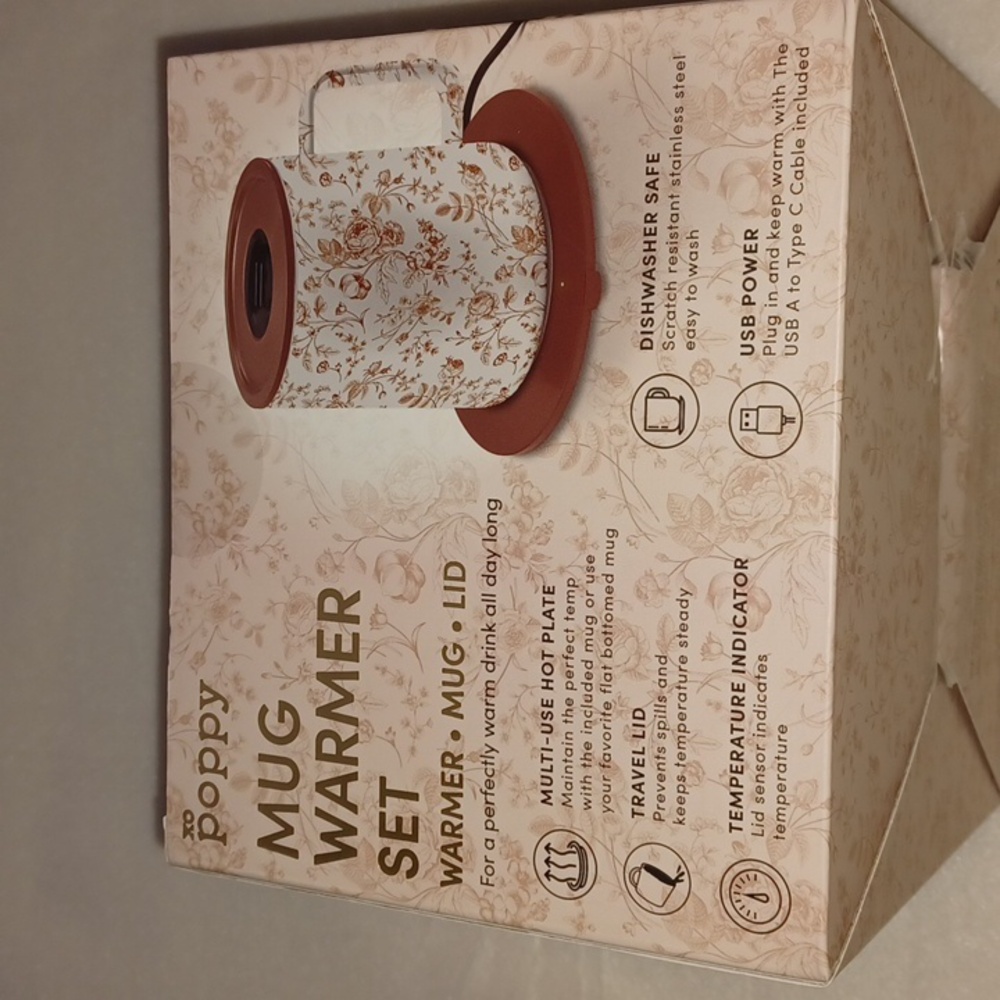 NWT XO Poppy Mug Warmer Set - Picture 5 of 8